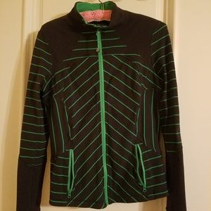 LuLu Lemon Athletic Jacket Green stripes